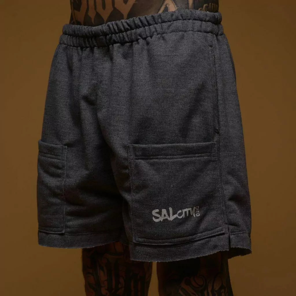 Short moletom bolso frontal