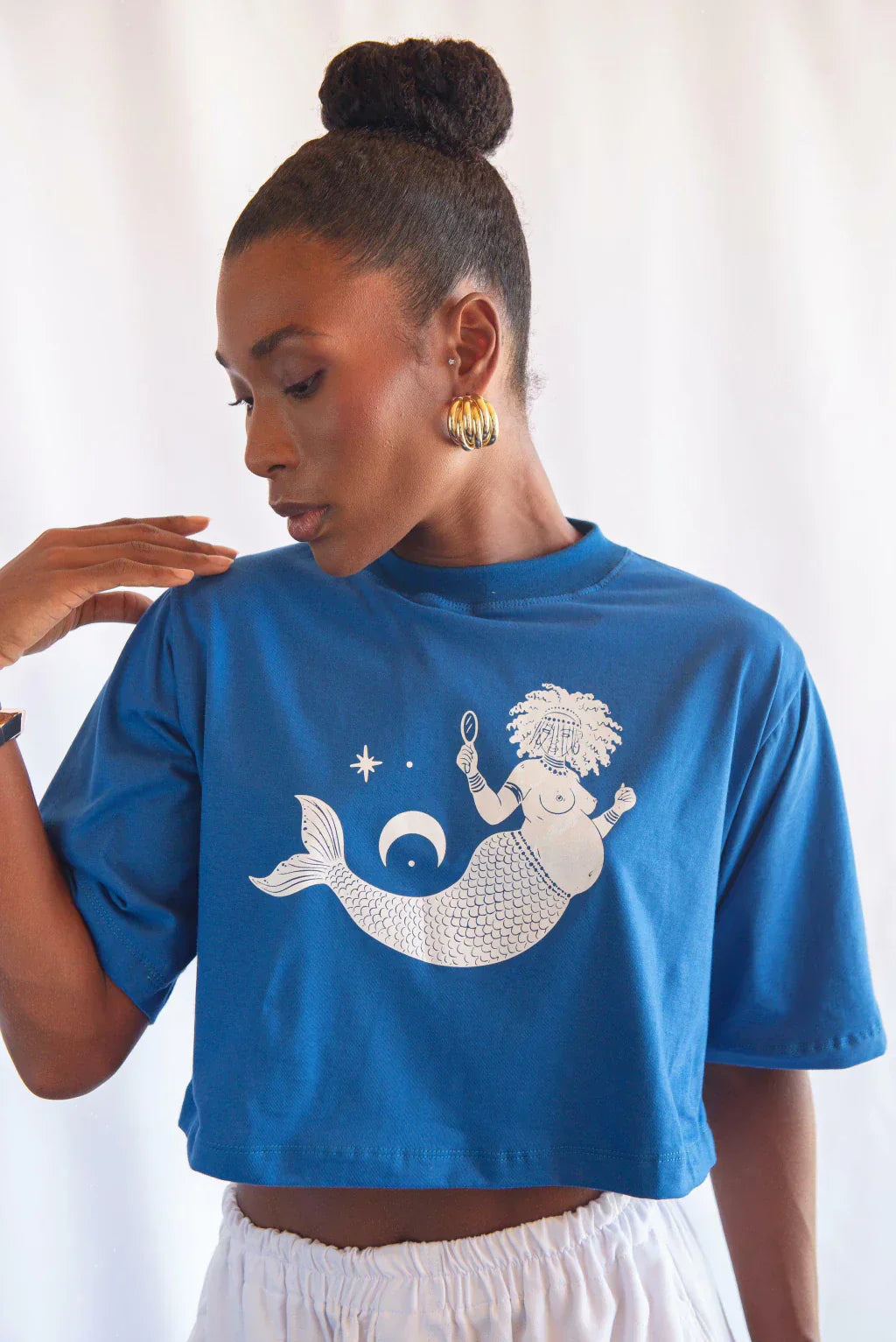 Cropped rainha do mar algodão