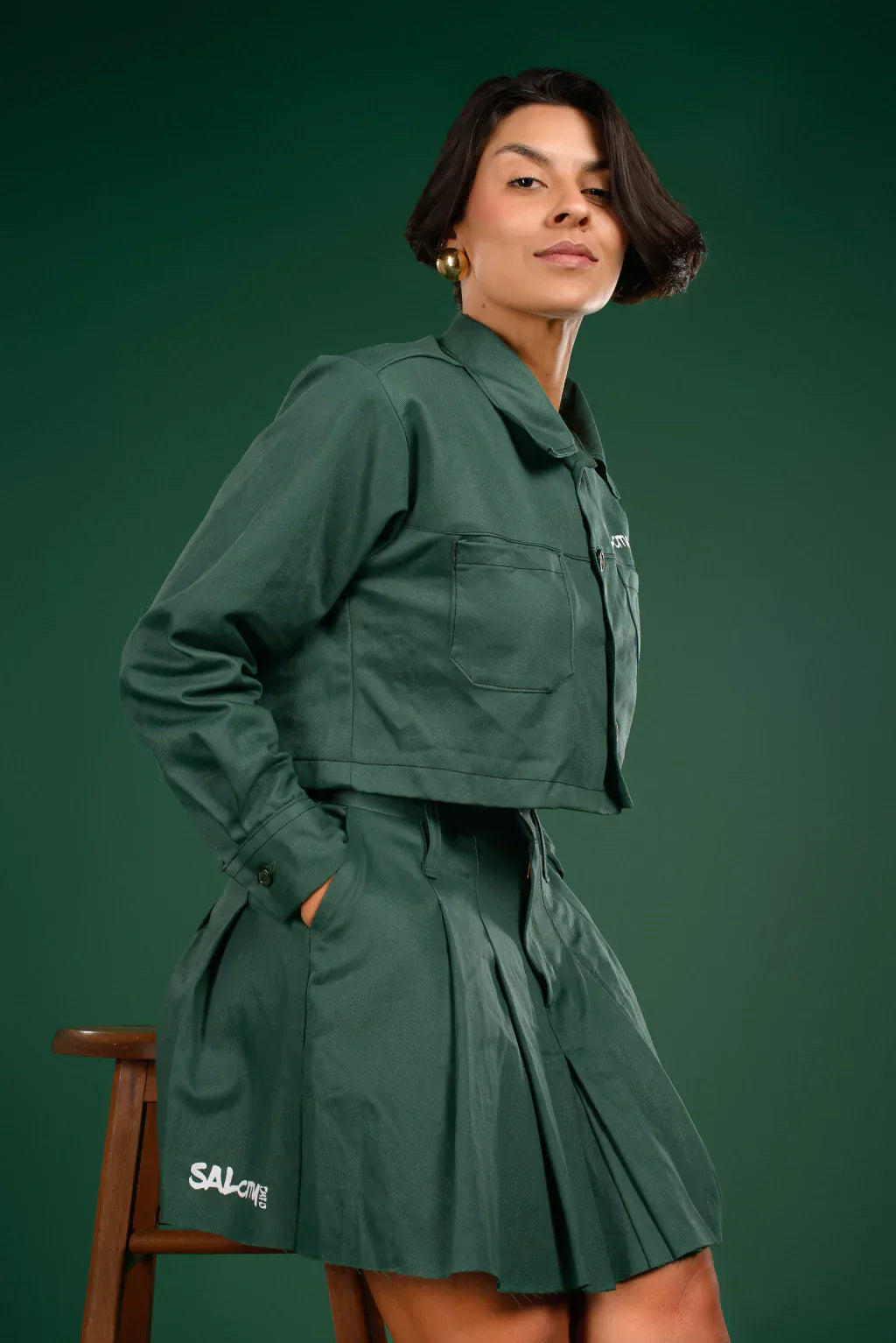 Jaqueta brim pespontado