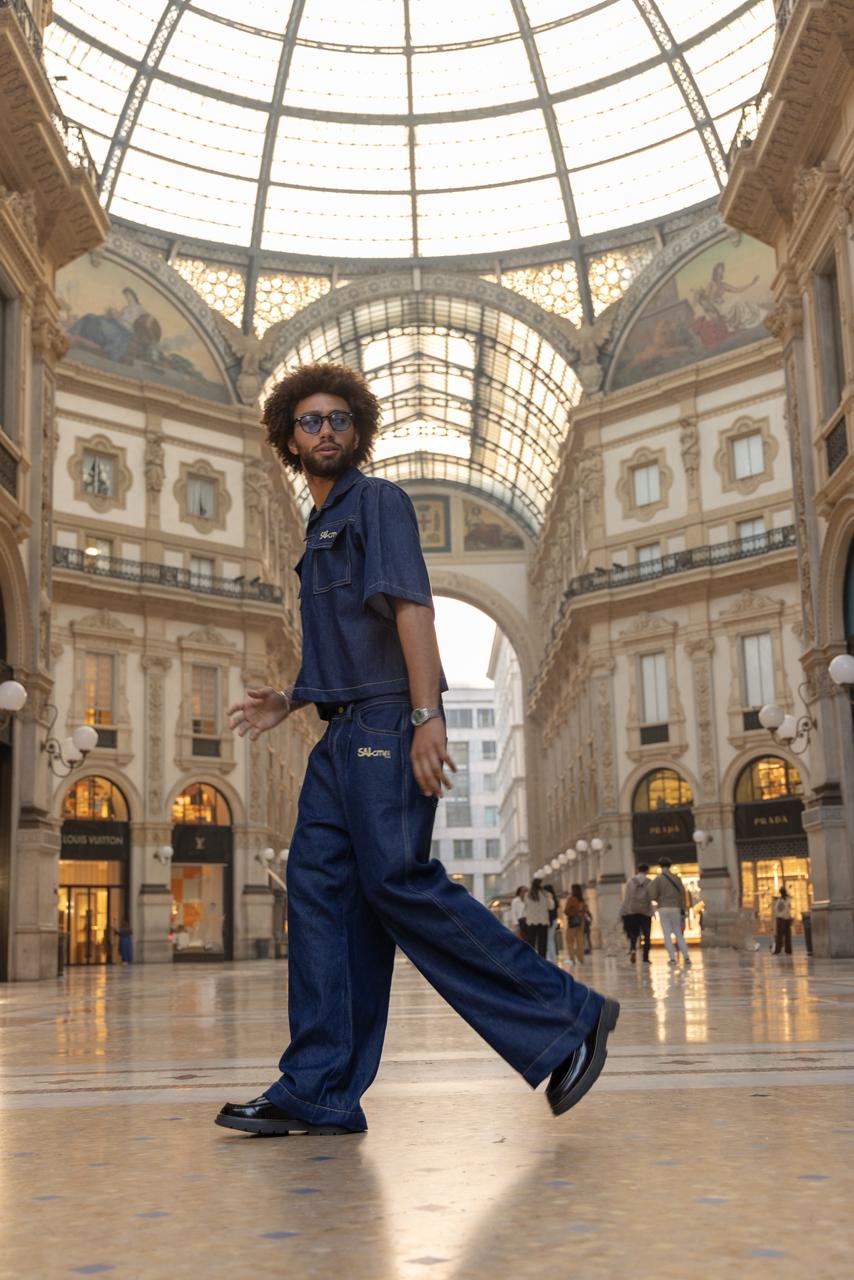 Calça jeans wide Milano