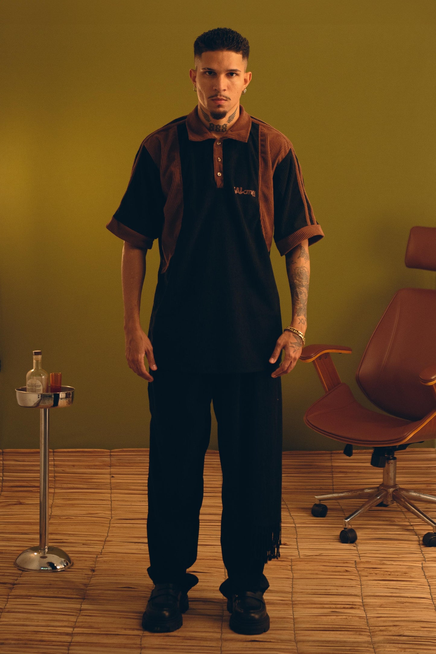Camisa polo veludo