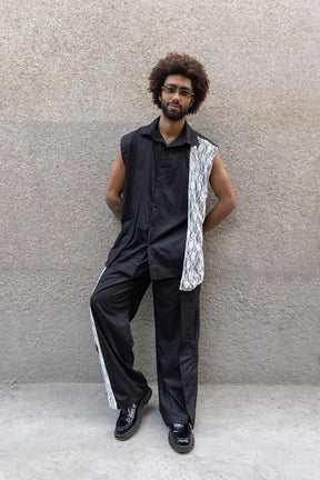 Calça camada rendas milano
