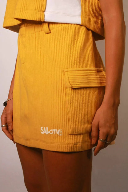 Conjunto saia cargo canelada
