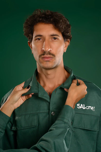 Camisa brim pespontado