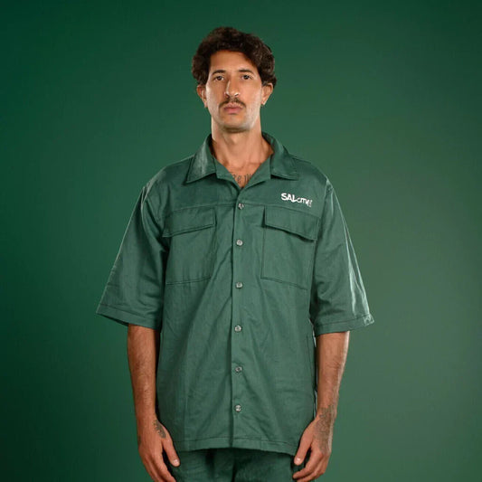 Camisa brim pespontado