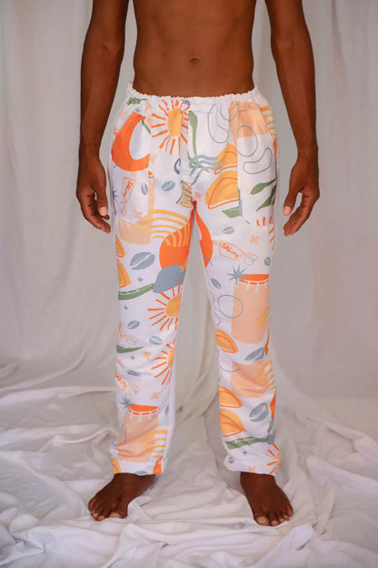Calça toque de seda
