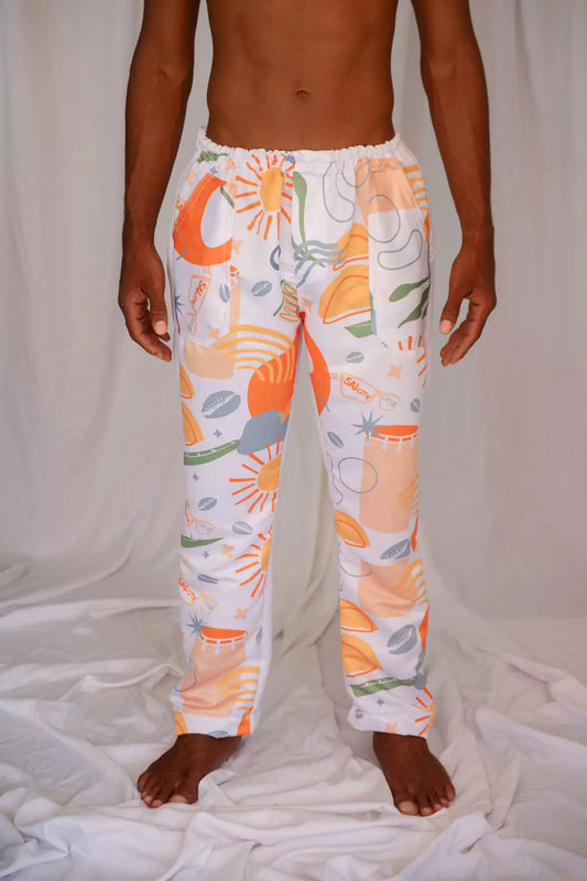 Calça toque de seda