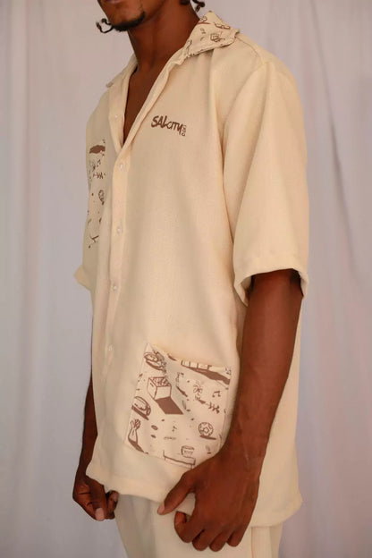 Camisa de botão linhão